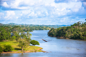 Beautiful Scenic Landscape Photography San Juan River, Nicaragua. 