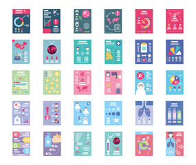 set of icons healthcare infographics