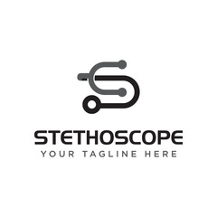 stethoscope logo, creative initial s vector