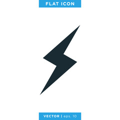 Lightning bolt icon vector design template