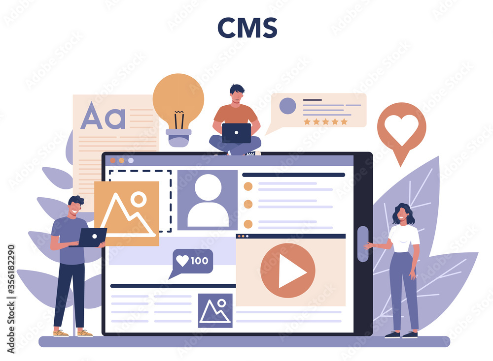 Canvas Prints content management and cms concept. idea of digital strategy