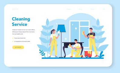 Cleaning service or company web banner or landing page.
