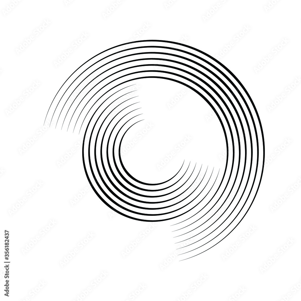 Poster lines in circle form . spiral vector illustration .technology round logo . design element . abstract