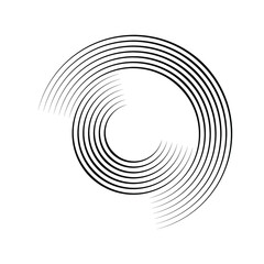 Lines in Circle Form . Spiral Vector Illustration .Technology round Logo . Design element . Abstract Geometric shape .