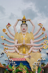 Obraz premium Guanyin statue at Big Buddha area in Wat Plai Laem, Koh Samui, Thailand