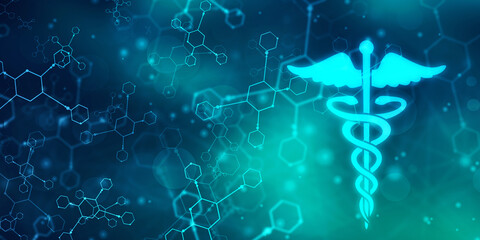 2d illustration caduceus medical symbol