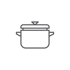 Cooking pot cover vector icon symbol isolated on white background