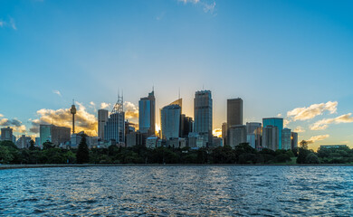 Obraz premium Sydney downtown skyline during sunset, NSW, Australia
