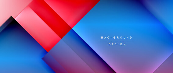 Square shapes composition, fluid gradient geometric abstract background. 3D shadow effects, modern design template