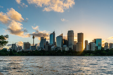Fototapeta premium Beautiful Sydney downtown skyline during sunset, NSW, Australia