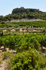 Fototapeta premium Montesa castle located on hillside. Valencian Community, Spain