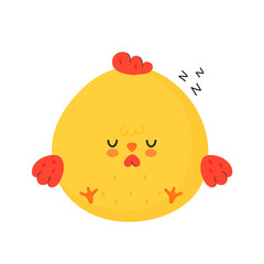 Cute funny chicken cock. Vector 