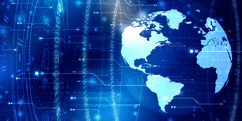 2d illustration world map abstract background