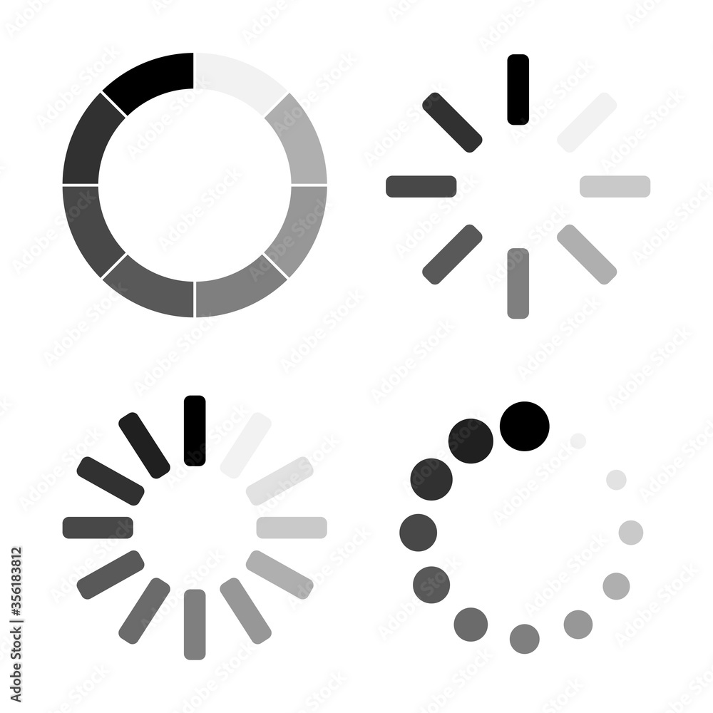 Poster loading. loading vector icons collection. load signs, isolated. vector illustration