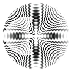 Lines in Circle Form . Spiral Vector Illustration .Technology round Logo . Design element . Abstract Geometric shape .