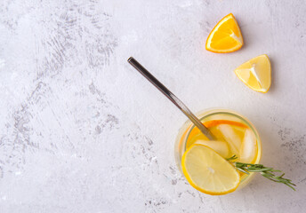 Obraz na płótnie Canvas Soft drink lemonade with ice