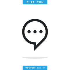 Chat Speech Bubble Icon Vector Logo Design Template