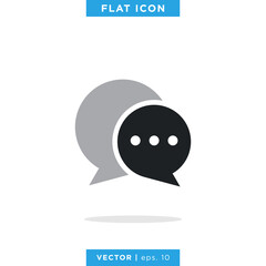 Chat Speech Bubble Icon Vector Logo Design Template