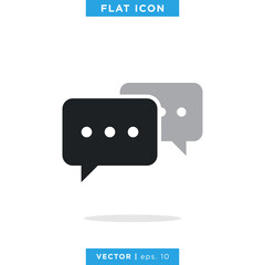 Chat Speech Bubble Icon Vector Logo Design Template