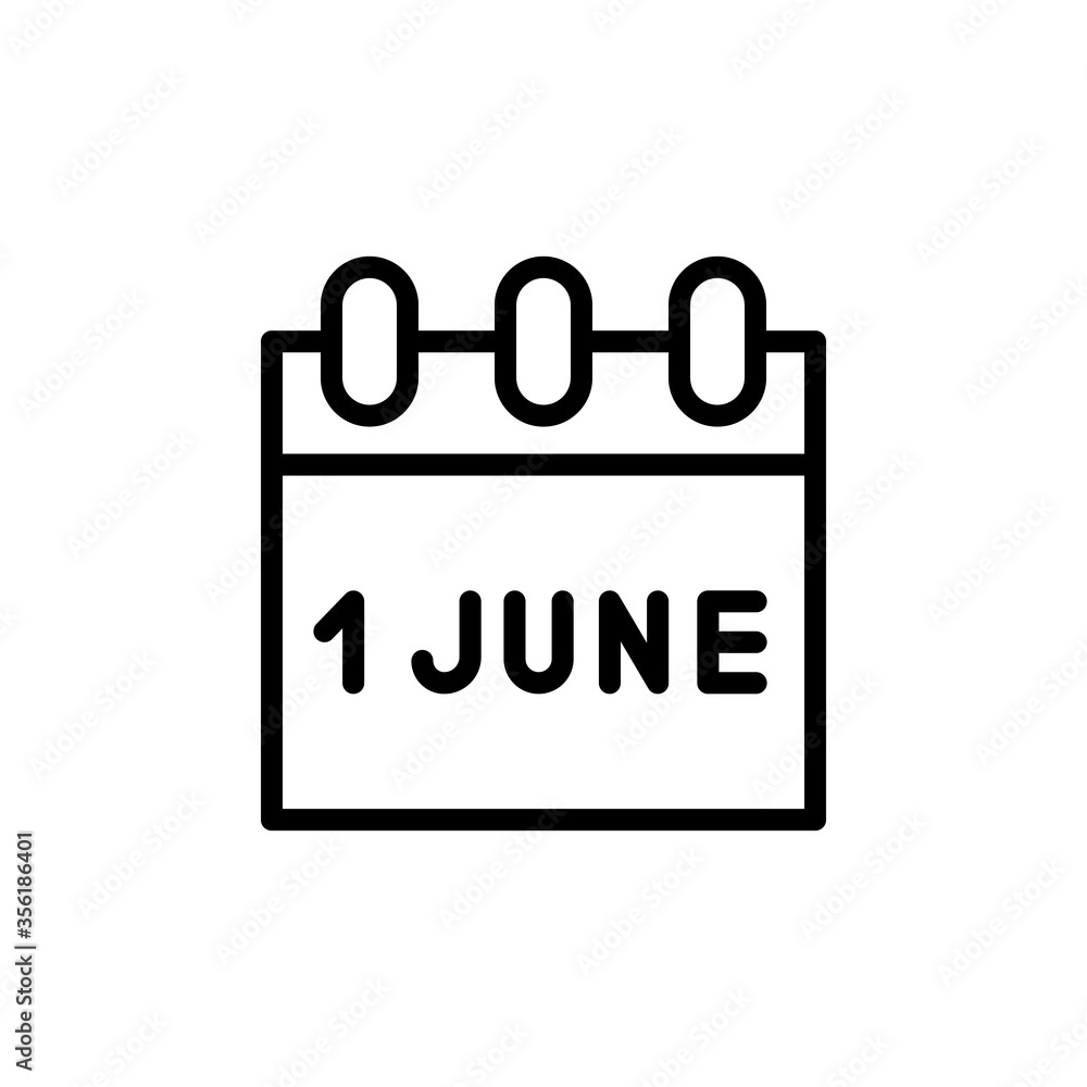 Poster calendar icon. simple line, outline vector elements of children's day icons for ui and ux, website o