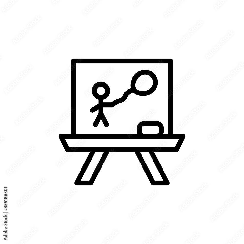 Poster blackboard, drawing icon. simple line, outline vector elements of children's day icons for ui and ux