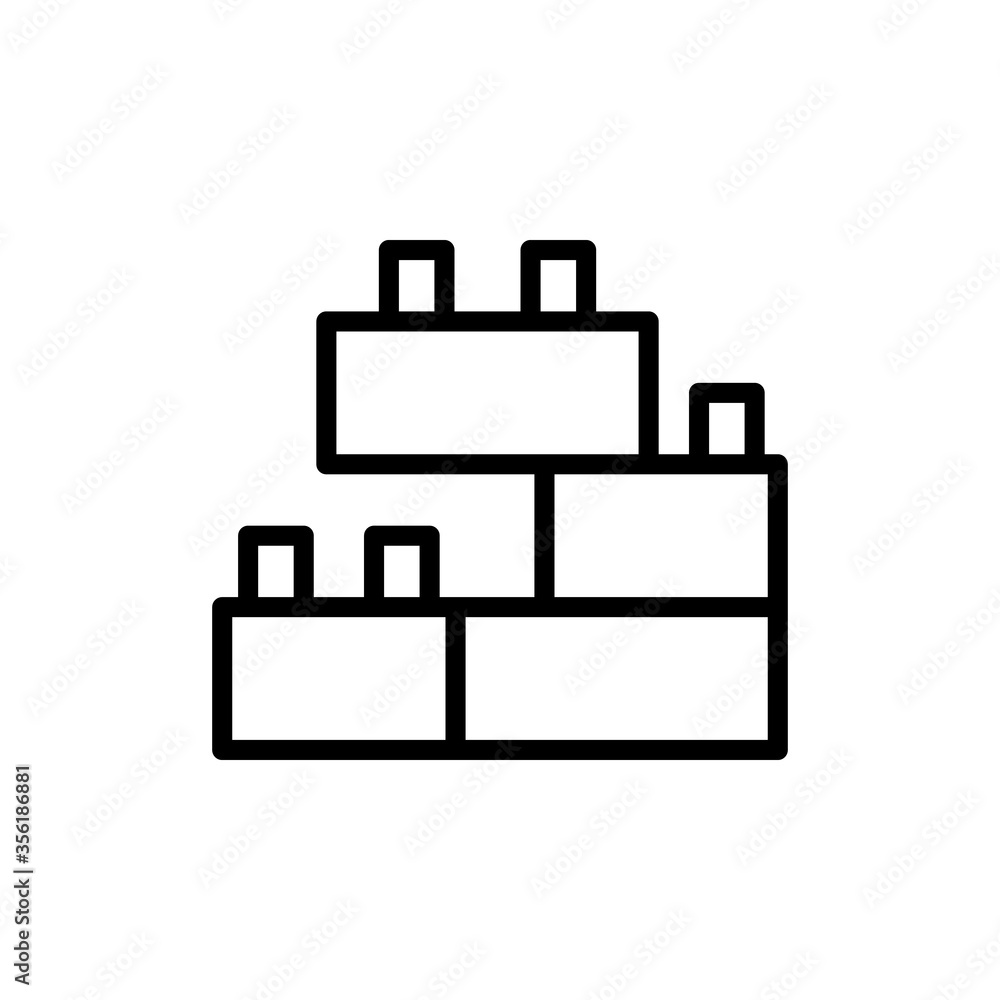 Poster brick constructor icon. simple line, outline vector elements of children's day icons for ui and ux, 