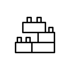 Brick constructor icon. Simple line, outline vector elements of Children's day icons for ui and ux, website or mobile application
