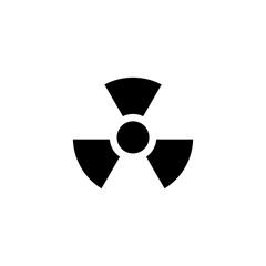 Radiation Alert, Reactor Radioactivity. Flat Vector Icon illustration. Simple black symbol on white background. Radiation Alert, Nuclear Radioactive sign design template for web and mobile UI element.