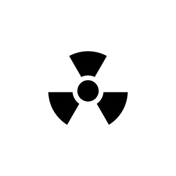 Radiation Alert, Reactor Radioactivity. Flat Vector Icon illustration. Simple black symbol on white background. Radiation Alert, Nuclear Radioactive sign design template for web and mobile UI element.