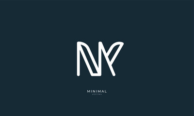 Fototapeta na wymiar Alphabet letter icon logo NY