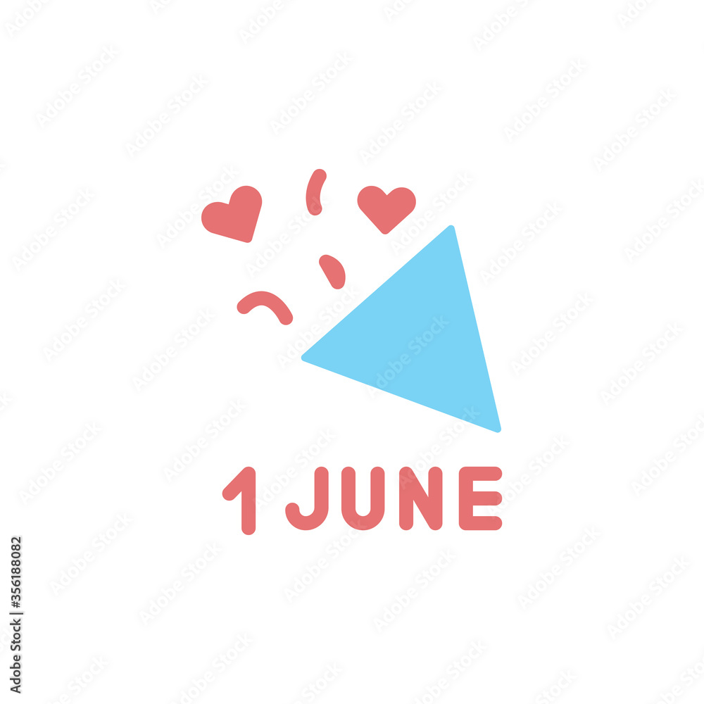 Poster confetti icon. simple color vector elements of children's day icons for ui and ux, website or mobile