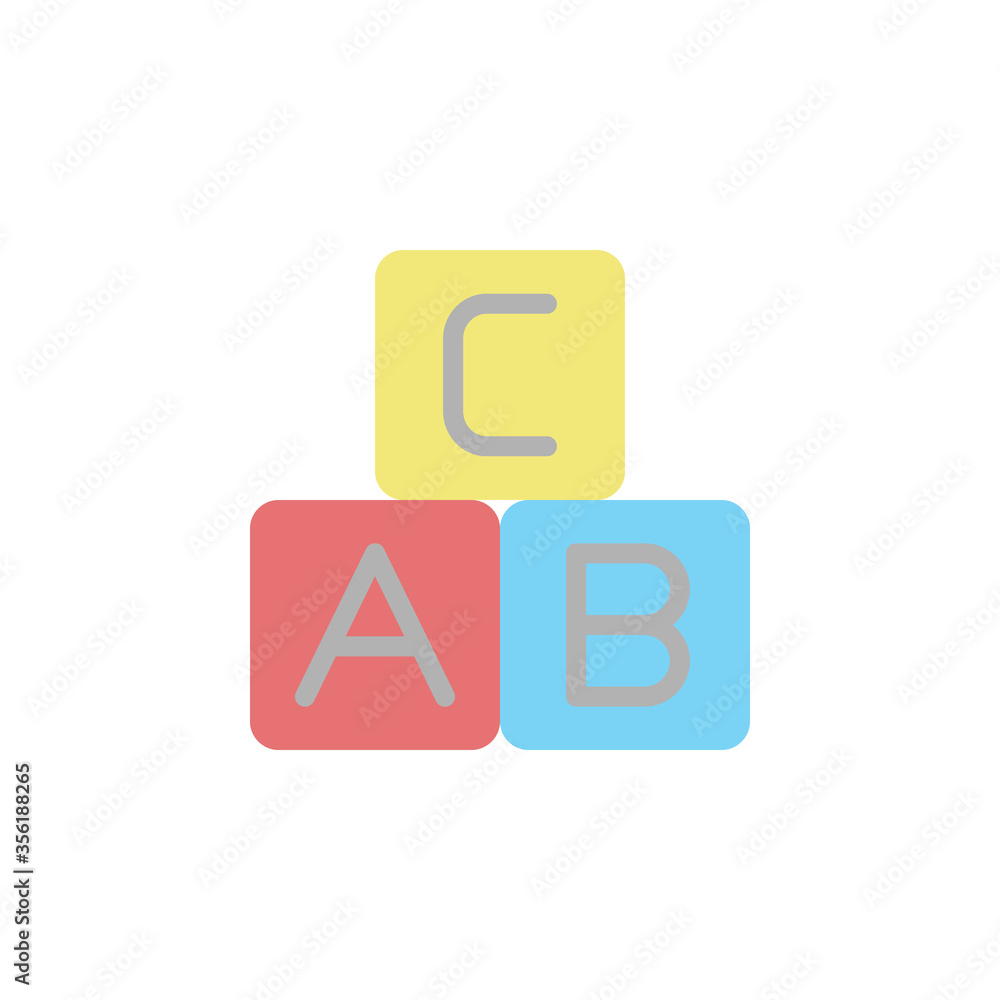 Poster abc icon. simple color vector elements of children's day icons for ui and ux, website or mobile appl