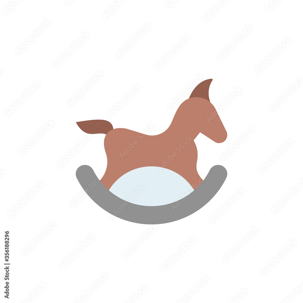 Poster rocking horse icon. simple color vector elements of children's day icons for ui and ux, website or m