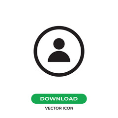 User vector icon, simple sign for web site and mobile app.