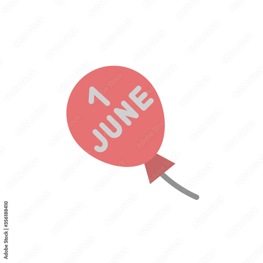 Poster balloon, 1 june icon. simple color vector elements of children's day icons for ui and ux, website or
