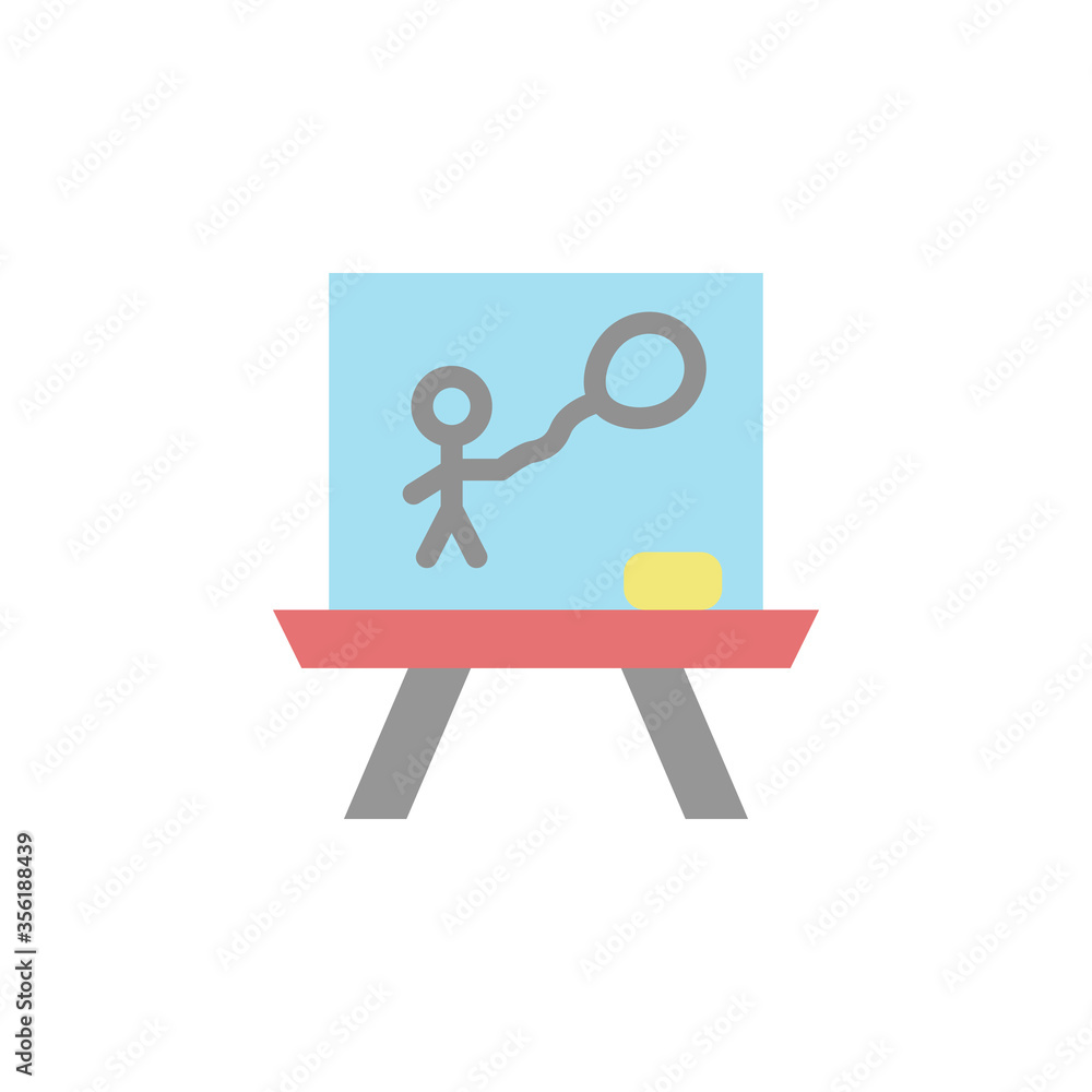 Poster blackboard, drawing icon. simple color vector elements of children's day icons for ui and ux, websit