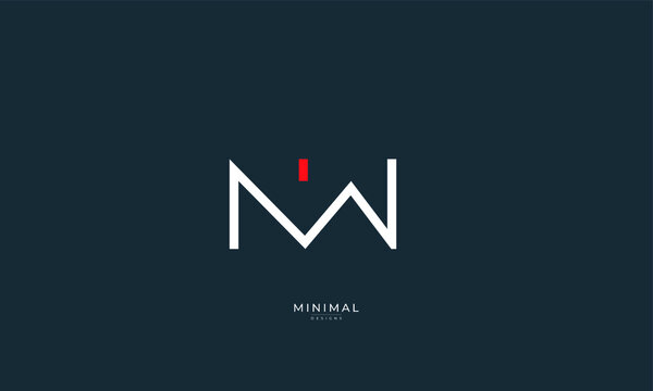 Alphabet letter icon logo NW