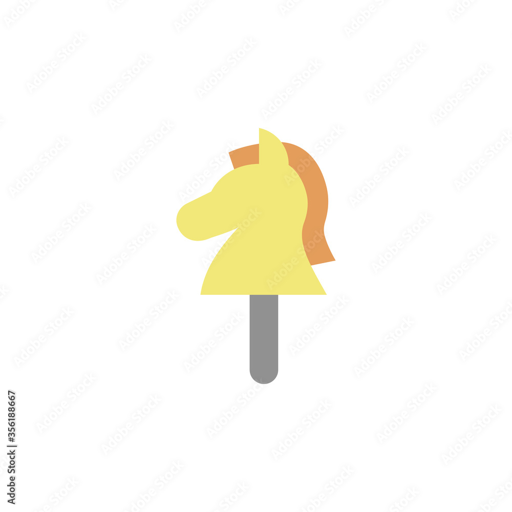 Poster hobby horse, toy icon. simple color vector elements of children's day icons for ui and ux, website o