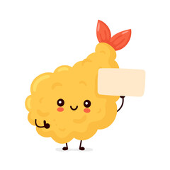 Cute happy funny tempura shrimp