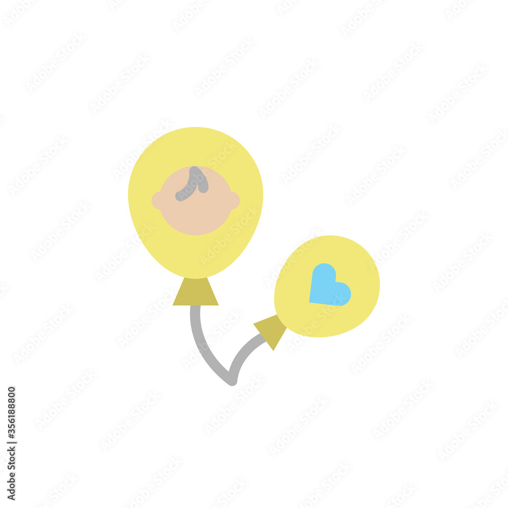 Poster balloon, baby icon. simple color vector elements of children's day icons for ui and ux, website or m