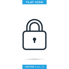 Padlock Icon Vector Logo Design Template