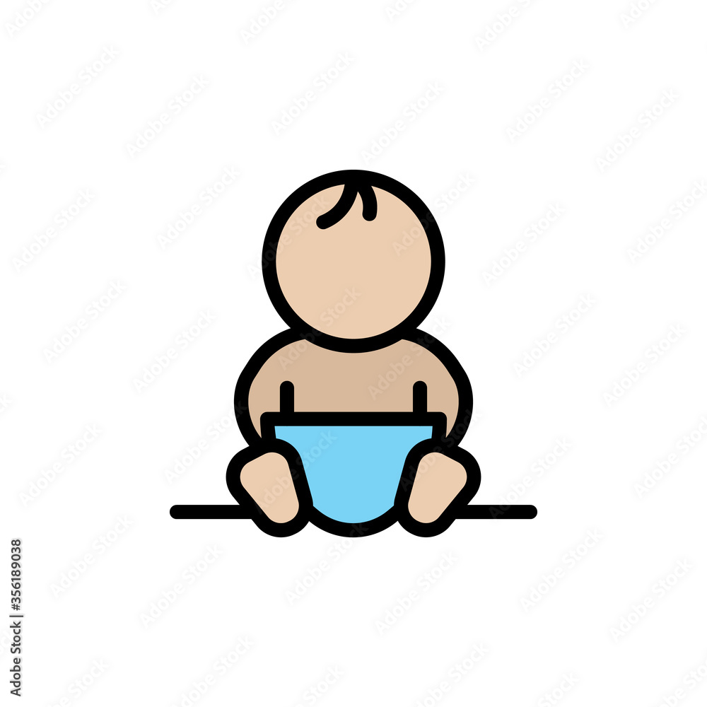 Poster baby icon. simple color with outline vector elements of children's day icons for ui and ux, website 