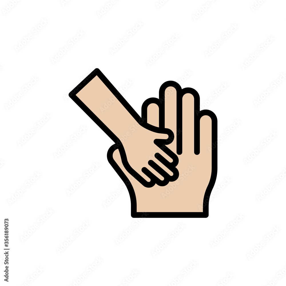 Poster hand, baby icon. simple color with outline vector elements of children's day icons for ui and ux, we