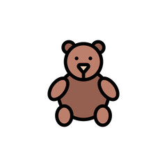 Teddy bear icon. Simple color with outline vector elements of Children's day icons for ui and ux, website or mobile application