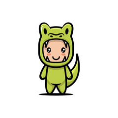 Cute dinosaur Halloween costume design illustration
