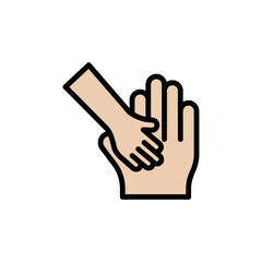 Hand, baby icon. Simple color with outline vector elements of Children's day icons for ui and ux, website or mobile application