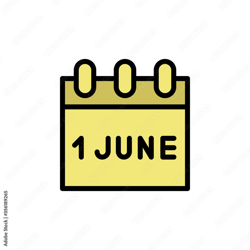 Poster calendar icon. simple color with outline vector elements of children's day icons for ui and ux, webs