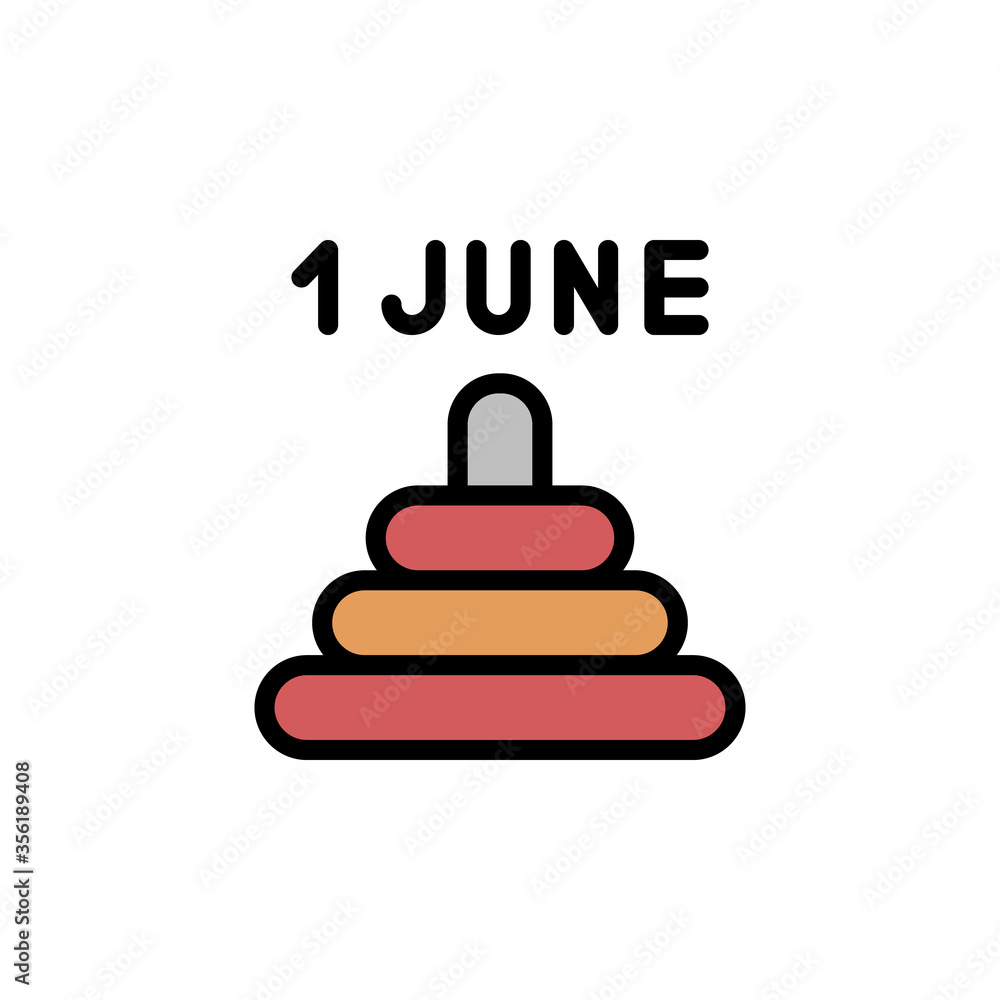 Poster pyramid icon. simple color with outline vector elements of children's day icons for ui and ux, websi