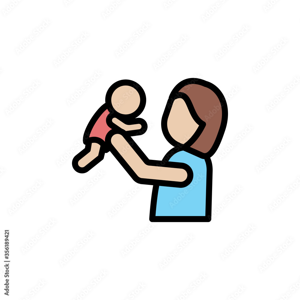 Poster brick constructor icon. simple line, outline vector elements of children's day icons for ui and ux, 