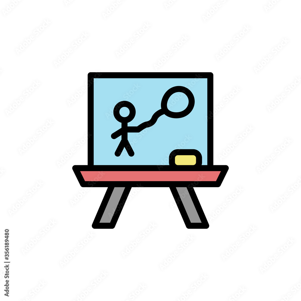 Poster blackboard, drawing icon. simple color with outline vector elements of children's day icons for ui a